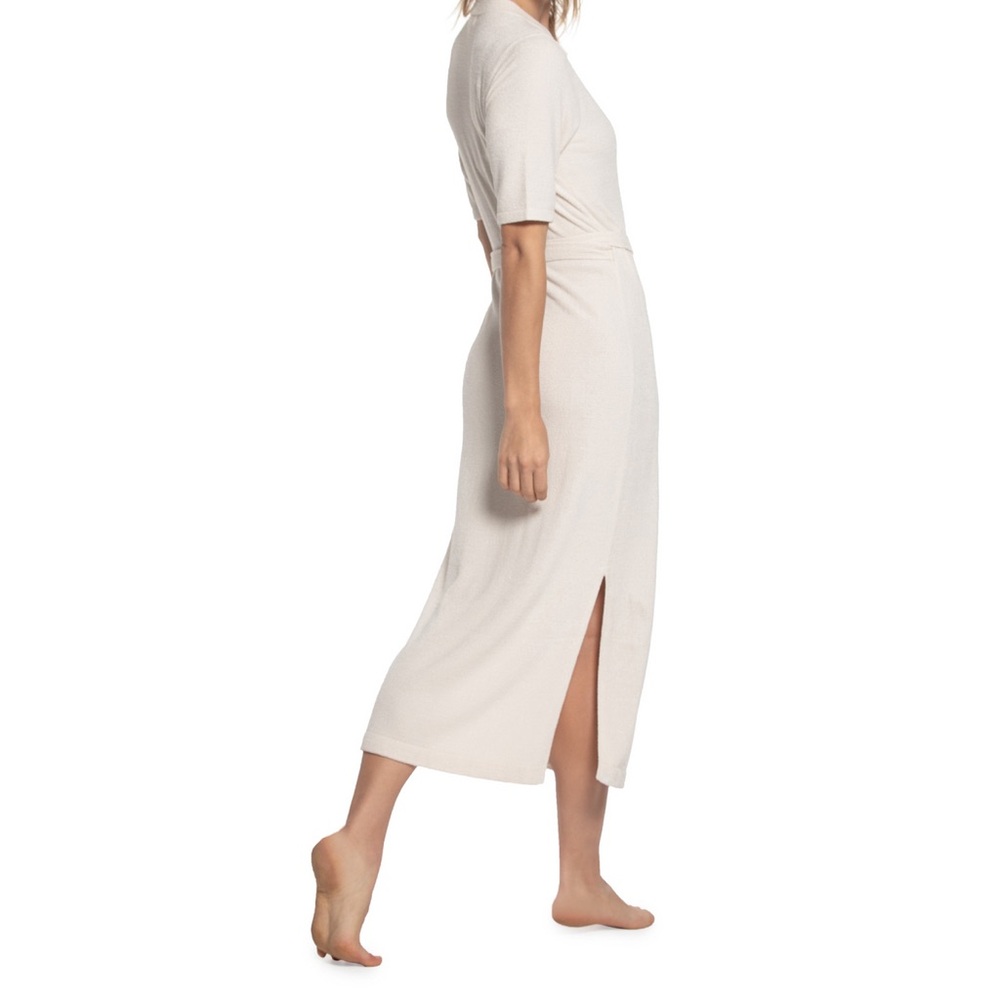 Barefoot Dreams Cozychic Ultra Lite Wrap Dress in Cream, SZ L NWT - Picture 3 of 3